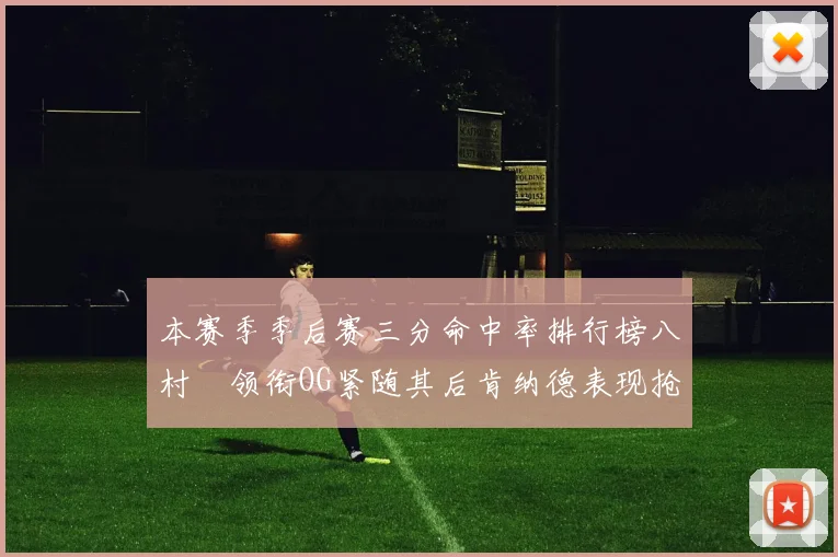 本赛季季后赛三分命中率排行榜八村塁领衔OG紧随其后肯纳德表现抢眼